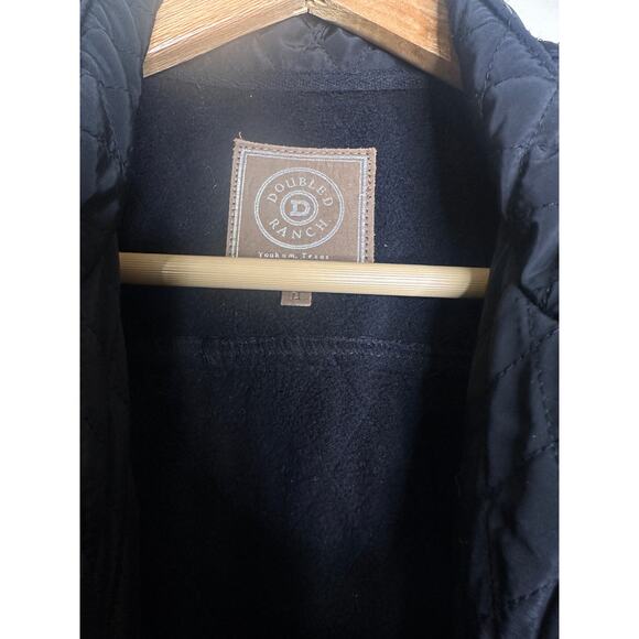 Double D Ranch Black Quilted Jacket Turquoise and Bronze Details LARGE - Picture 3 of 6